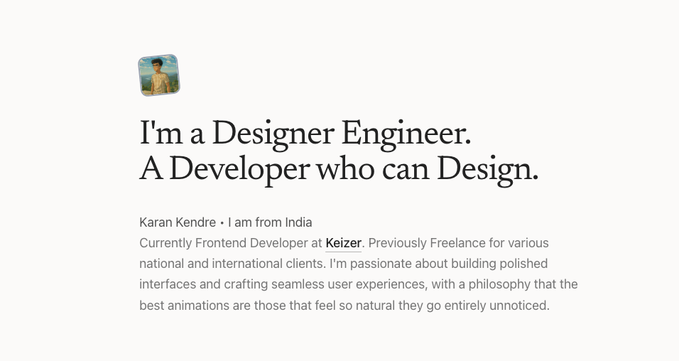 Karan Kendre – Design Engineer & Frontend Developer